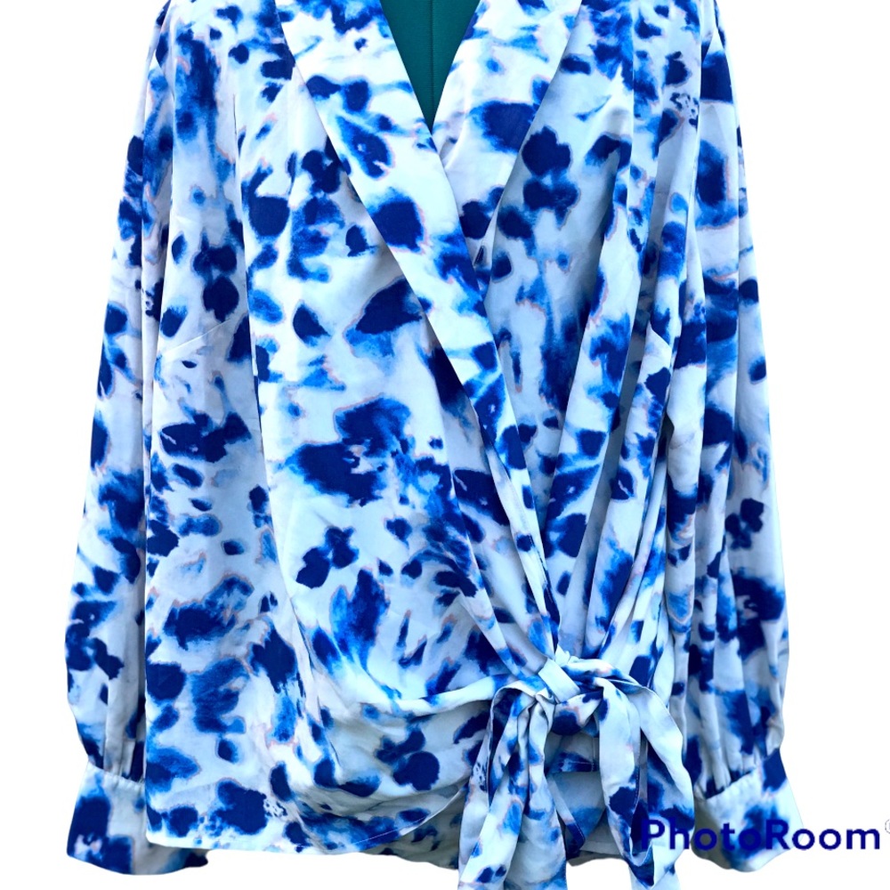 Women’s A New Day Blue Flower Print Blouse -Sz 3X